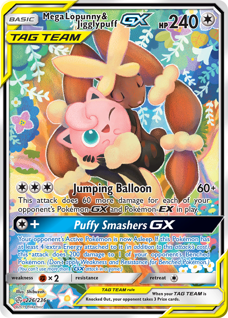 Mega Lopunny & Jigglypuff GX (226/236) [Sun & Moon: Cosmic Eclipse] | Exor Games Truro