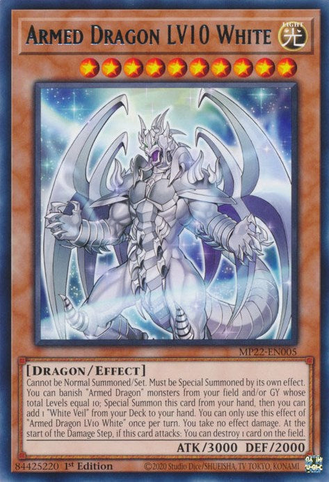 Armed Dragon LV10 White [MP22-EN005] Rare | Exor Games Truro