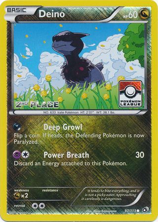 Deino (97/113) (League Promo 2nd Place) [Black & White: Legendary Treasures] | Exor Games Truro