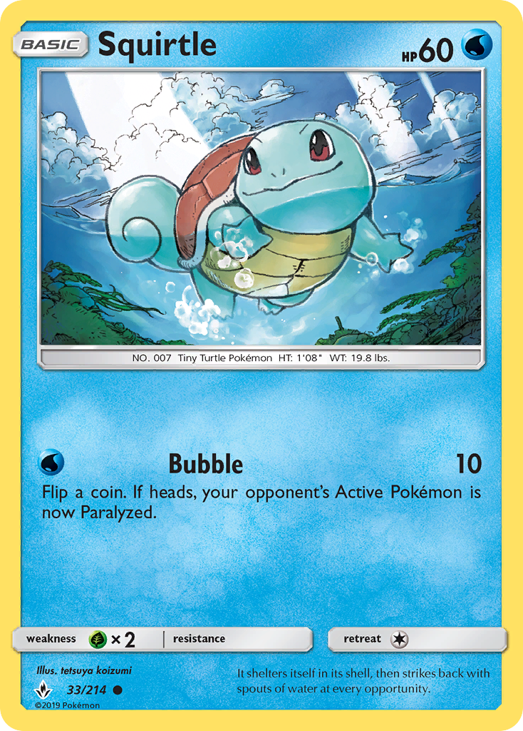 Squirtle (33/214) [Sun & Moon: Unbroken Bonds] | Exor Games Truro