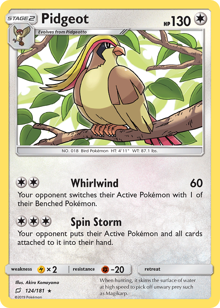 Pidgeot (124/181) [Sun & Moon: Team Up] | Exor Games Truro