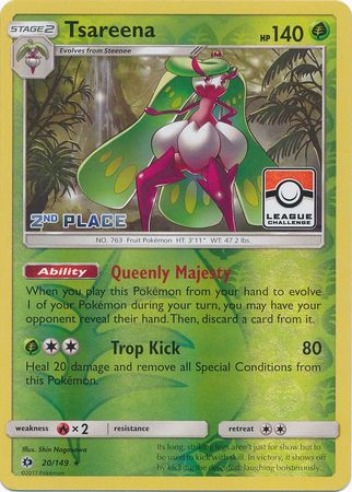 Tsareena (20/149) (League 2nd Place) [Sun & Moon: Base Set] | Exor Games Truro