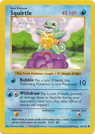 Squirtle (63/102) [Base Set Shadowless Unlimited] | Exor Games Truro