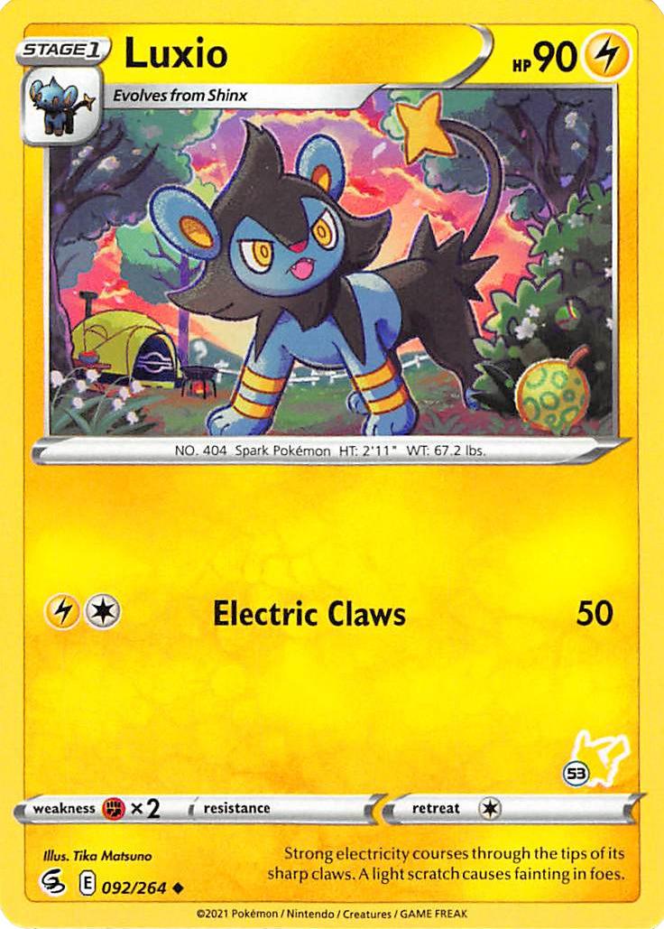 Luxio (092/264) (Pikachu Stamp #53) [Battle Academy 2022] | Exor Games Truro