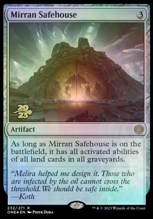 Mirran Safehouse [Phyrexia: All Will Be One Prerelease Promos] | Exor Games Truro