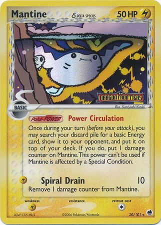 Mantine (20/101) (Delta Species) (Stamped) [EX: Dragon Frontiers] | Exor Games Truro