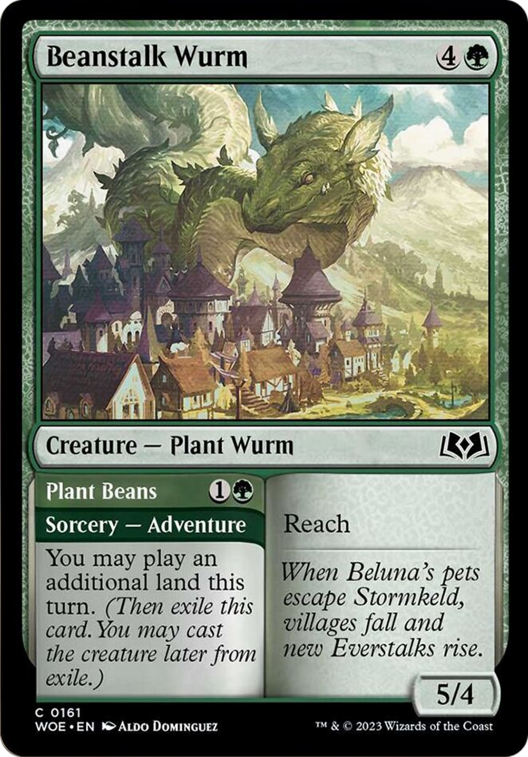 Beanstalk Wurm // Plant Beans [Wilds of Eldraine] | Exor Games Truro