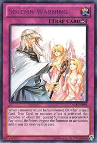 Solemn Warning (Purple) [DL18-EN019] Rare | Exor Games Truro