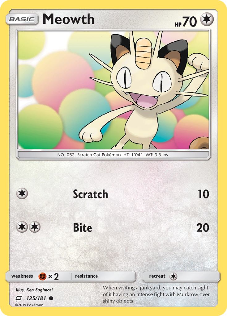 Meowth (125/181) [Sun & Moon: Team Up] | Exor Games Truro