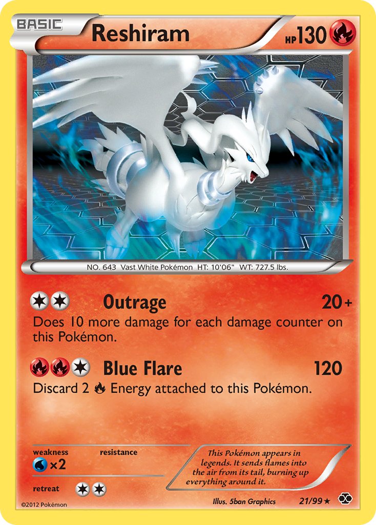 Reshiram (21/99) (Theme Deck Exclusive) [Black & White: Next Destinies] | Exor Games Truro