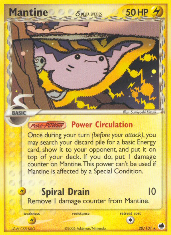 Mantine (20/101) (Delta Species) [EX: Dragon Frontiers] | Exor Games Truro