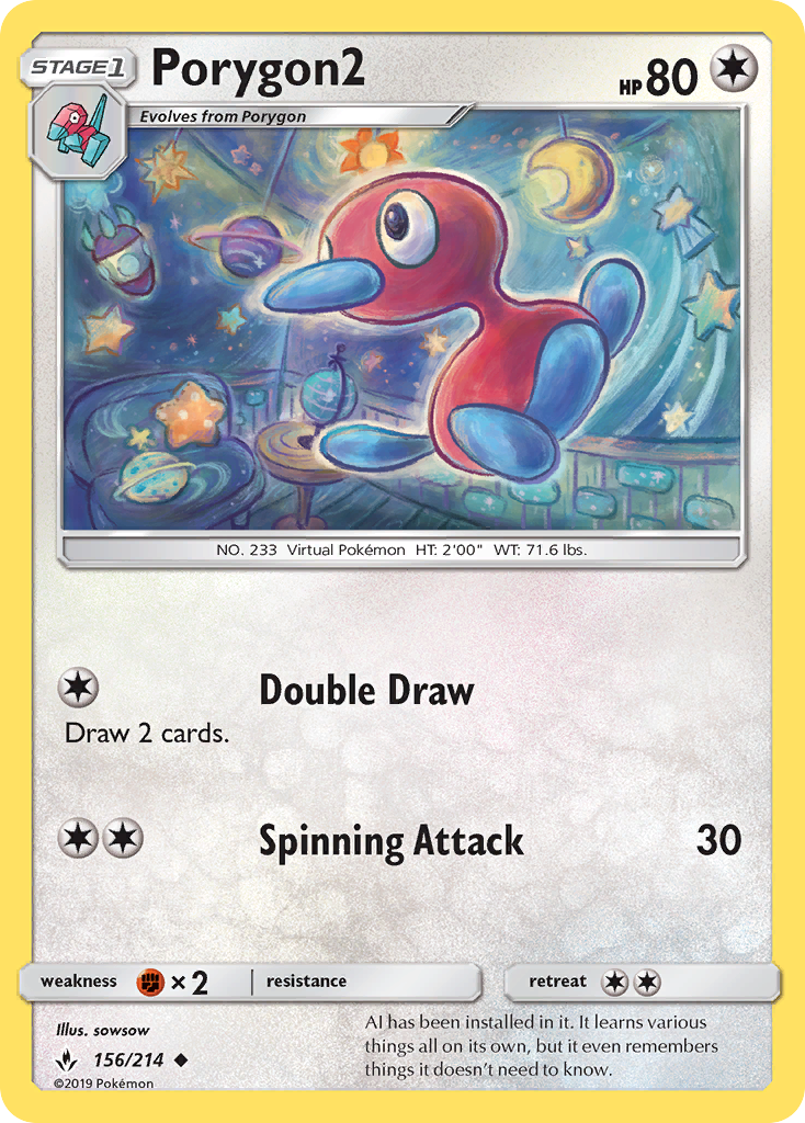 Porygon2 (156/214) [Sun & Moon: Unbroken Bonds] | Exor Games Truro