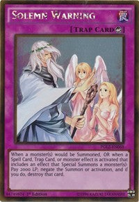 Solemn Warning [PGL2-EN068] Gold Rare | Exor Games Truro