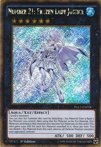 Number 21: Frozen Lady Justice [PGL2-EN018] Gold Secret Rare | Exor Games Truro