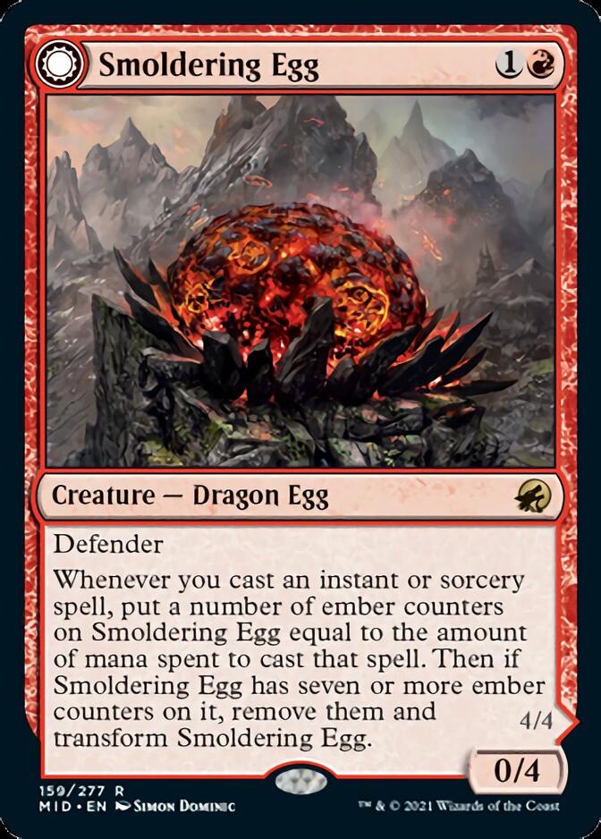 Smoldering Egg // Ashmouth Dragon [Innistrad: Midnight Hunt] | Exor Games Truro