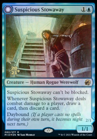 Suspicious Stowaway // Seafaring Werewolf [Innistrad: Midnight Hunt Prerelease Promos] | Exor Games Truro