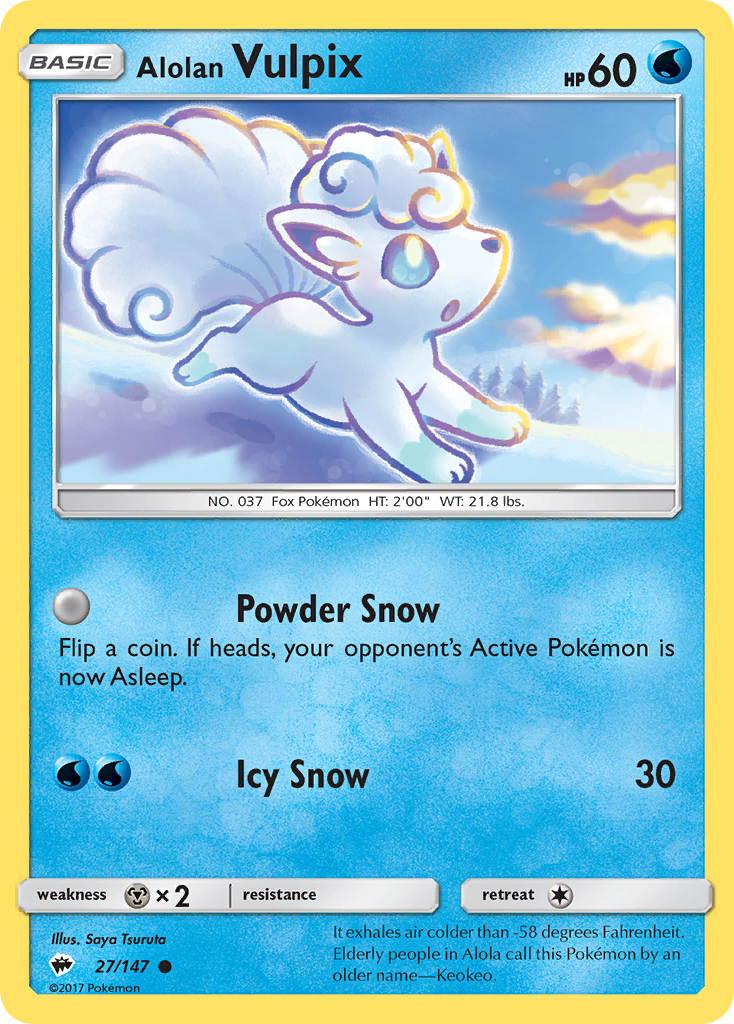 Alolan Vulpix (27/147) [Sun & Moon: Burning Shadows] | Exor Games Truro