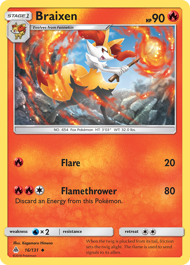 Braixen (16/131) [Sun & Moon: Forbidden Light] | Exor Games Truro