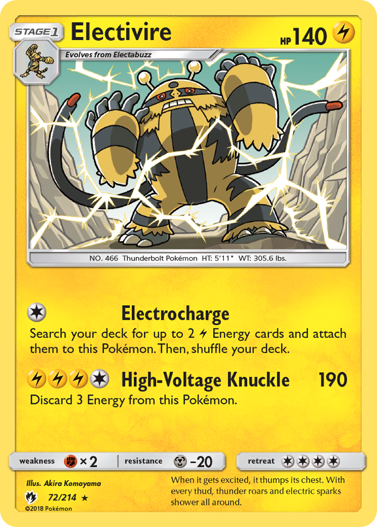 Electivire (72/214) [Sun & Moon: Lost Thunder] | Exor Games Truro