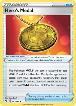 Hero's Medal (152/185) [Sword & Shield: Vivid Voltage] | Exor Games Truro