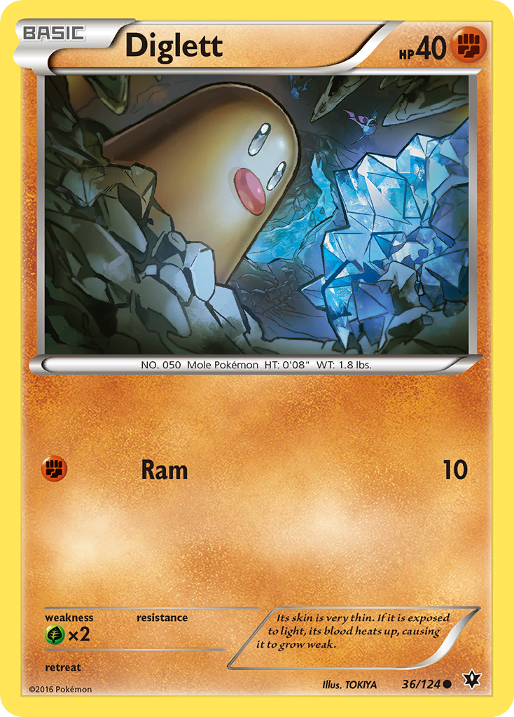 Diglett (36/124) [XY: Fates Collide] | Exor Games Truro