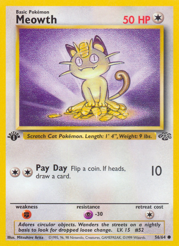 Meowth (56/64) [Jungle 1st Edition] | Exor Games Truro