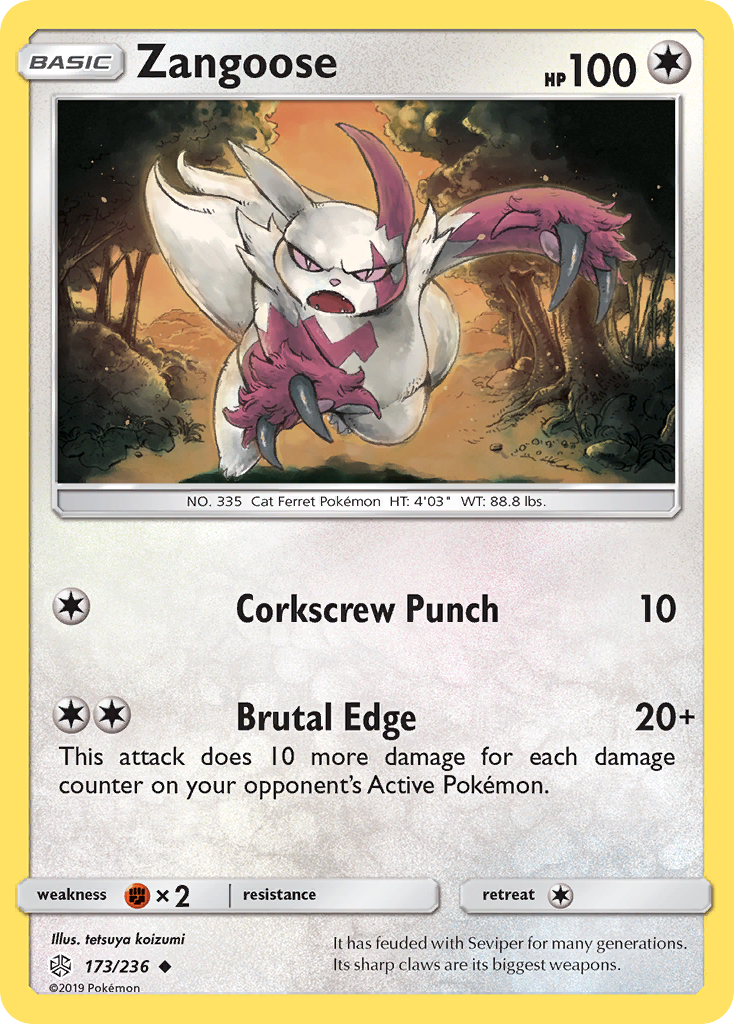 Zangoose (173/236) [Sun & Moon: Cosmic Eclipse] | Exor Games Truro