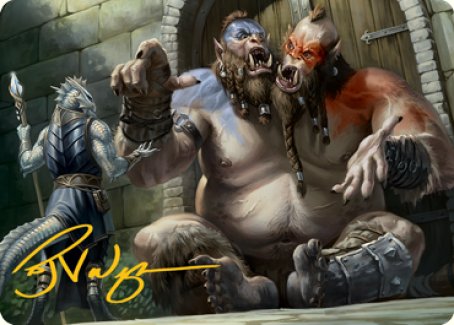 Ettin Art Card (Gold-Stamped Signature) [Dungeons & Dragons: Adventures in the Forgotten Realms Art Series] | Exor Games Truro