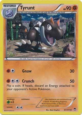 Tyrunt (61/111) (Cosmos Holo) [XY: Furious Fists] | Exor Games Truro