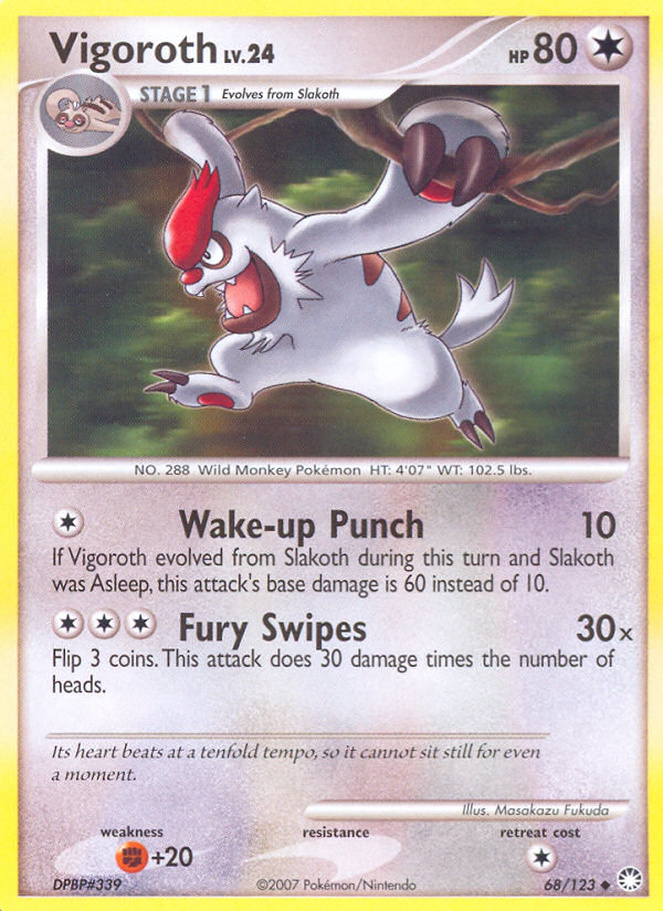 Vigoroth (68/123) [Diamond & Pearl: Mysterious Treasures] | Exor Games Truro