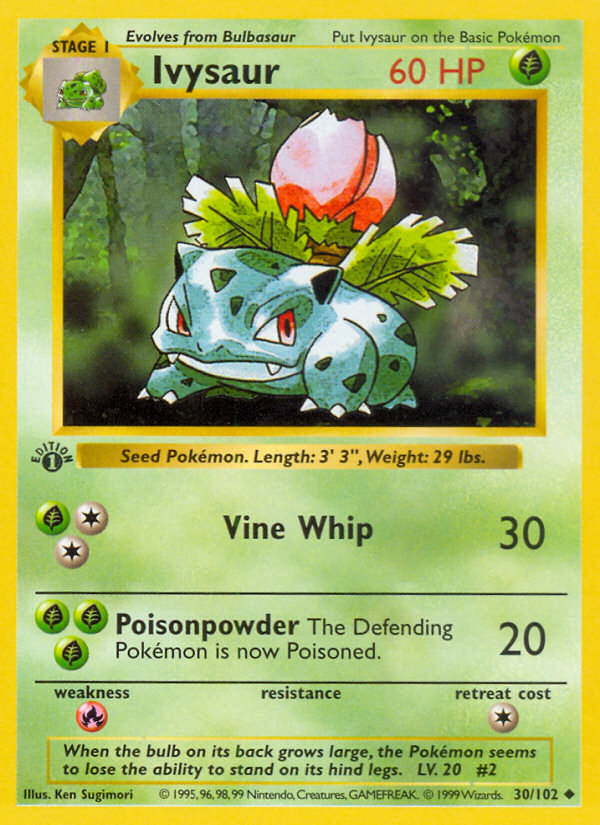 Ivysaur (30/102) (Shadowless) [Base Set 1st Edition] | Exor Games Truro