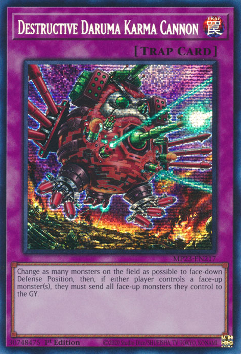 Destructive Daruma Karma Cannon [MP23-EN217] Prismatic Secret Rare | Exor Games Truro