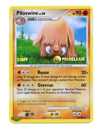 Piloswine (46/100) (Staff Prerelease Promo) [Nintendo: Black Star Promos] | Exor Games Truro