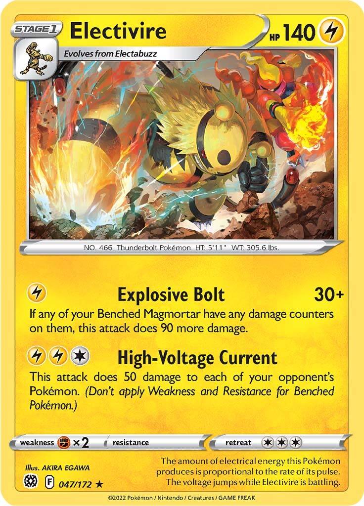 Electivire (047/172) [Sword & Shield: Brilliant Stars] | Exor Games Truro