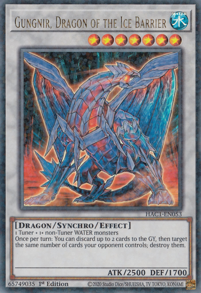 Gungnir, Dragon of the Ice Barrier (Duel Terminal) [HAC1-EN053] Parallel Rare | Exor Games Truro