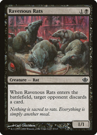 Ravenous Rats [Duel Decks: Garruk vs. Liliana] | Exor Games Truro