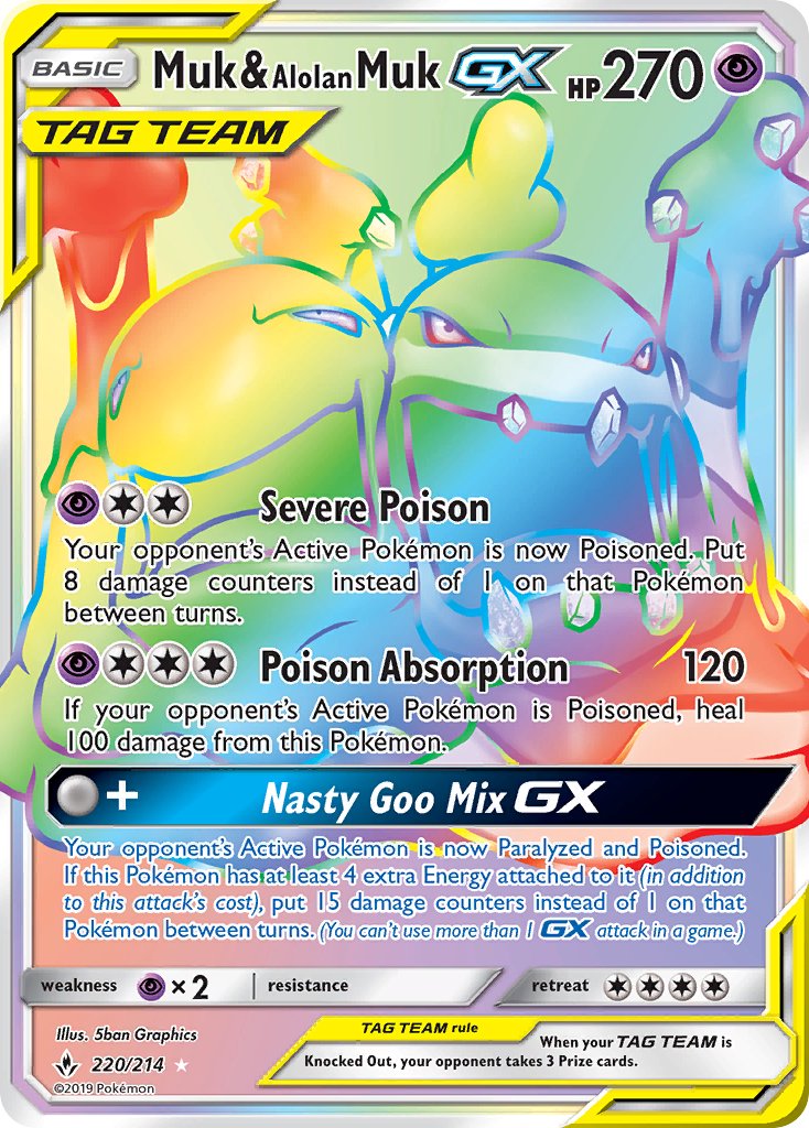 Muk & Alolan Muk GX (220/214) [Sun & Moon: Unbroken Bonds] | Exor Games Truro