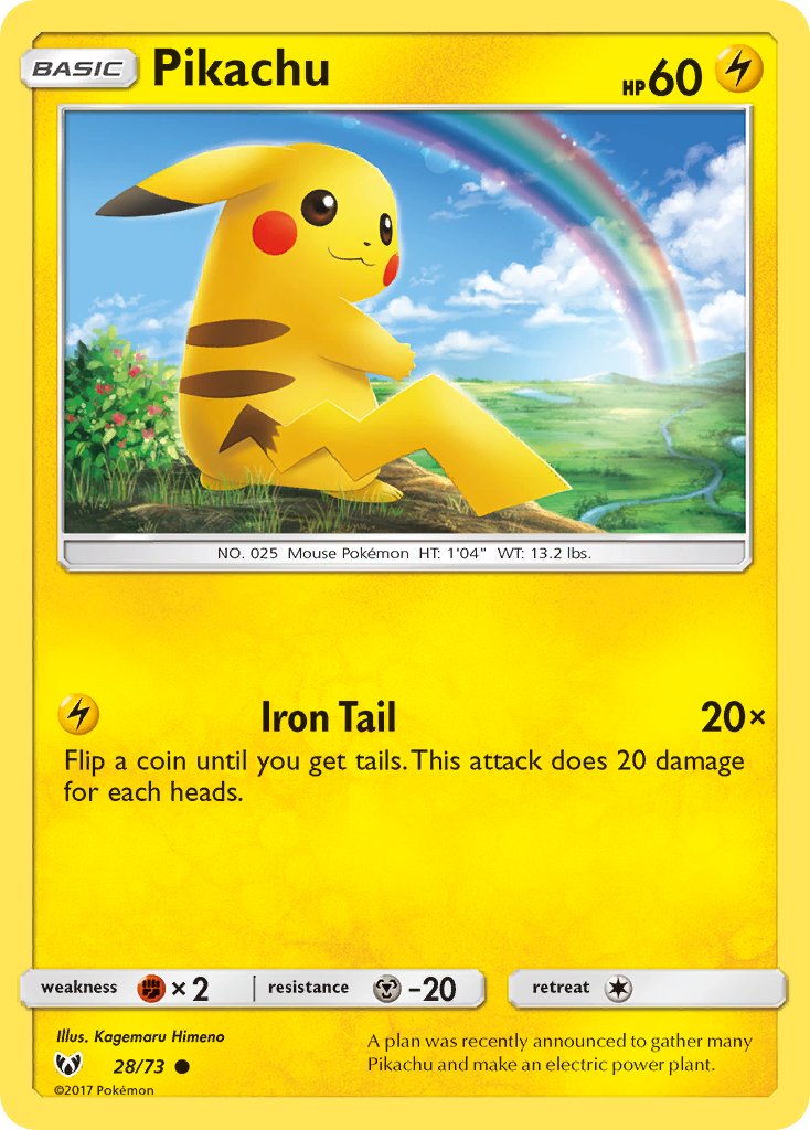 Pikachu (28/73) (Lets Play, Pikachu Cracked Ice Holo) (Theme Deck Exclusives) [Sun & Moon: Shining Legends] | Exor Games Truro