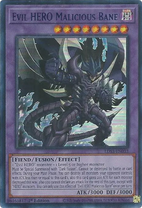 Evil HERO Malicious Bane (Blue) [LDS3-EN033] Ultra Rare | Exor Games Truro