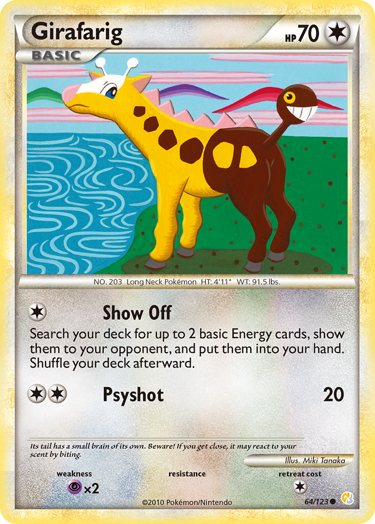 Girafarig (64/123) [HeartGold & SoulSilver: Base Set] | Exor Games Truro