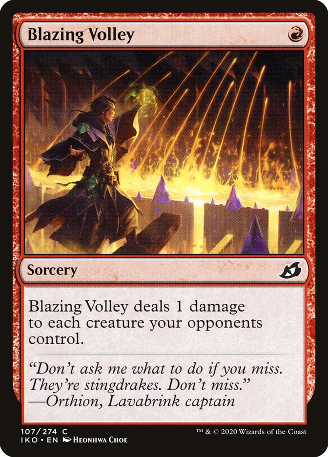 Blazing Volley [Ikoria: Lair of Behemoths] | Exor Games Truro
