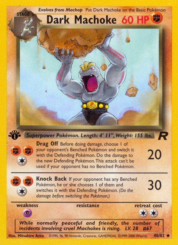 Dark Machoke (40/82) [Team Rocket 1st Edition] | Exor Games Truro