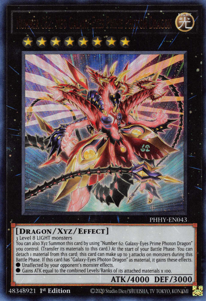 Number C62: Neo Galaxy-Eyes Prime Photon Dragon [PHHY-EN043] Ultra Rare | Exor Games Truro