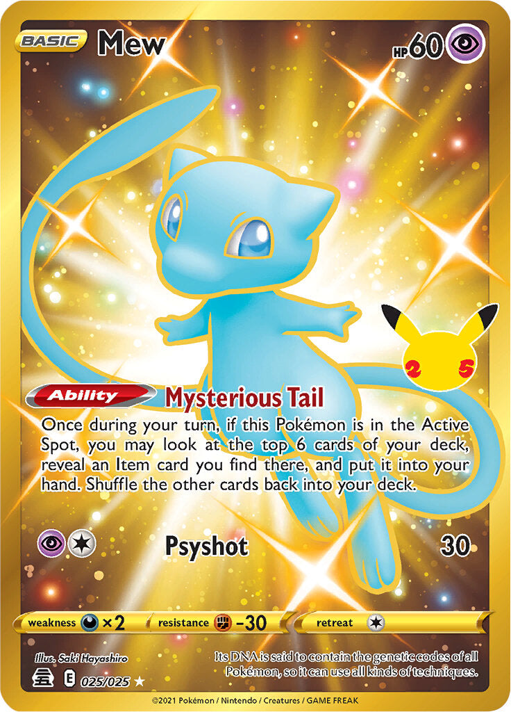 Mew (025/025) (Gold) [Celebrations: 25th Anniversary] | Exor Games Truro