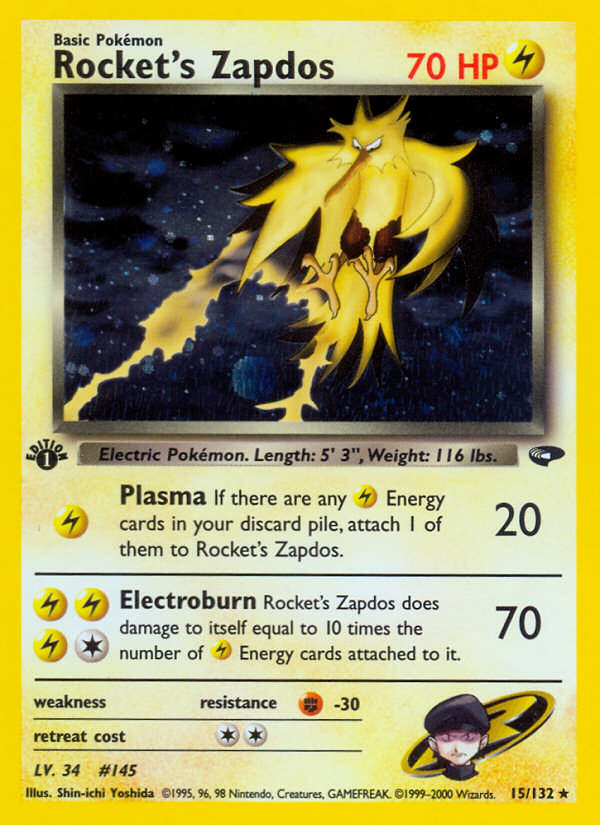 Rocket's Zapdos (15/132) [Gym Challenge 1st Edition] | Exor Games Truro