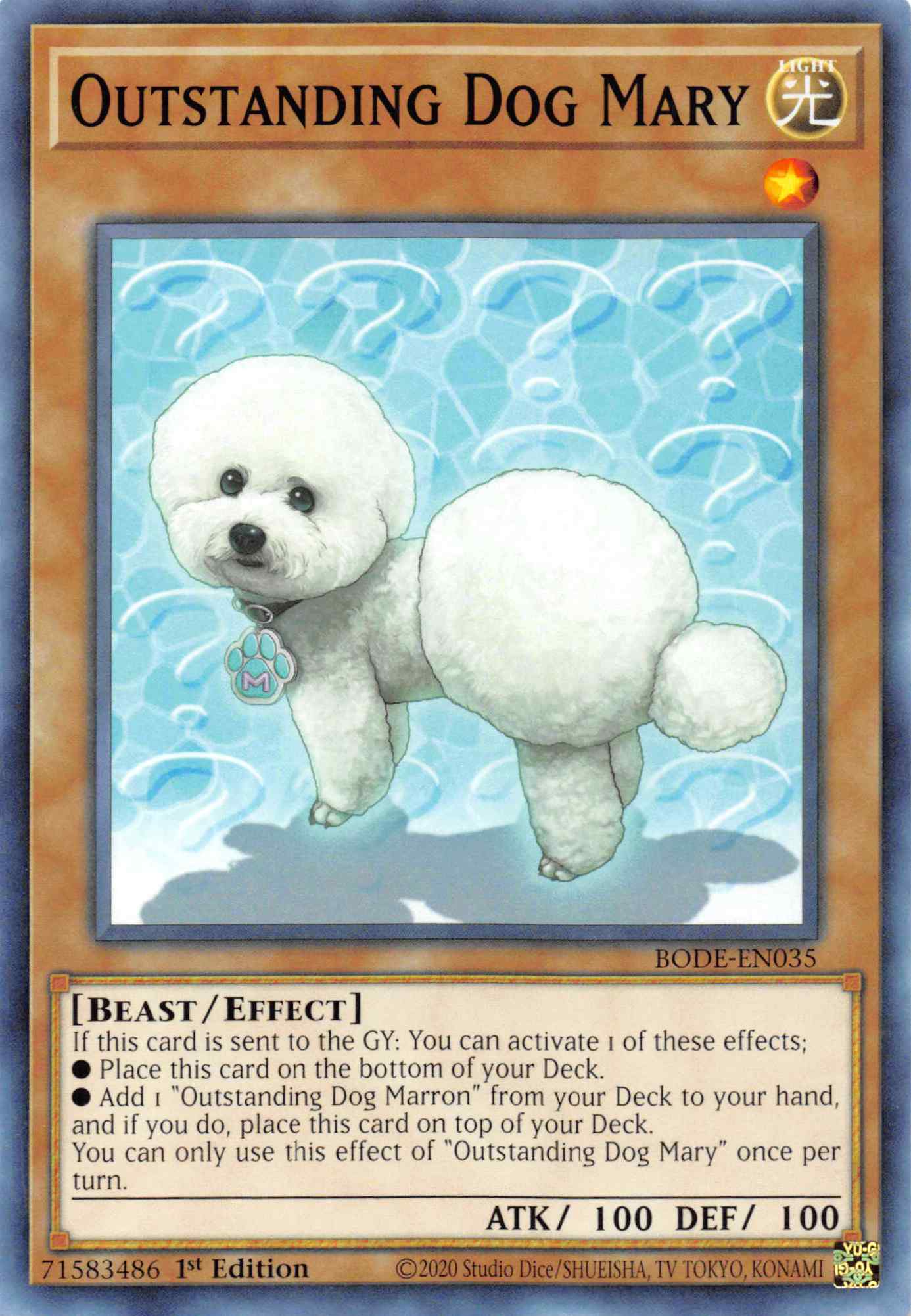 Outstanding Dog Mary [BODE-EN035] Common | Exor Games Truro