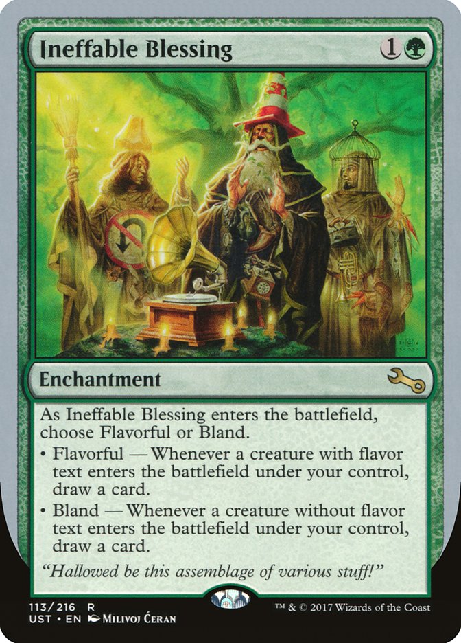 Ineffable Blessing ("choose Flavorful or Bland") [Unstable] | Exor Games Truro