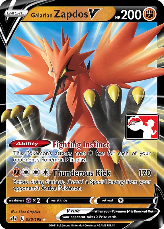 Galarian Zapdos V (080/198) [Prize Pack Series One] | Exor Games Truro