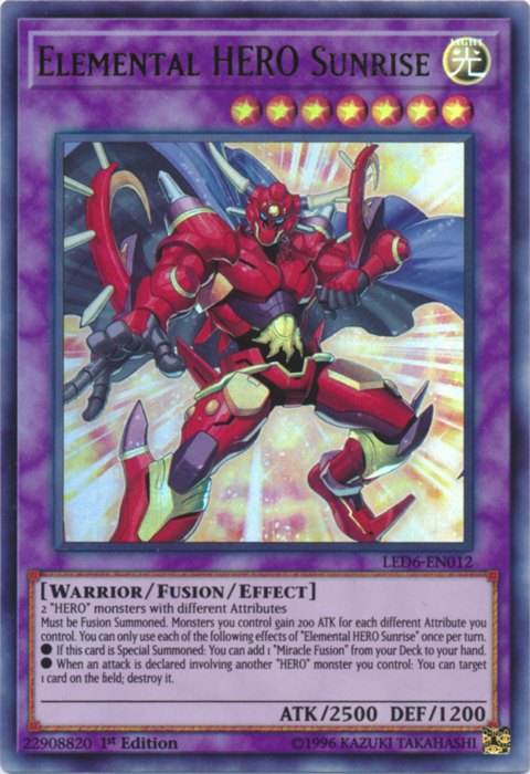 Elemental Hero Sunrise [LED6-EN012] Ultra Rare | Exor Games Truro