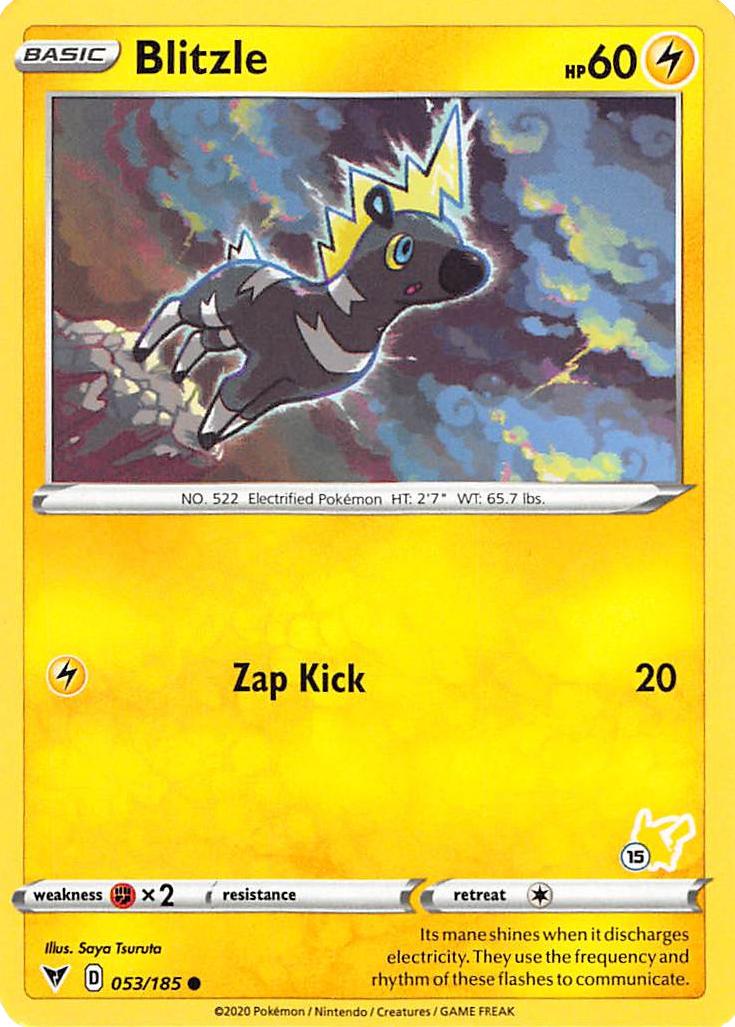 Blitzle (053/185) (Pikachu Stamp #15) [Battle Academy 2022] | Exor Games Truro